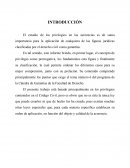 LOS PRIVILEGIOS. CONCEPTO Y NOCIONES FUNDAMENTALES