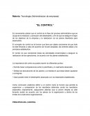 El control dentro de la Administracion de empresas