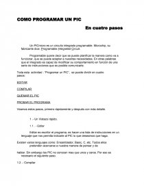 COMO PROGRAMAR UN PIC. Página 1