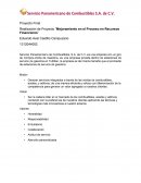 Realización de Proyecto “Mejoramiento en el Proceso en Recursos Financieros”