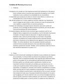 Variables del Marketing mix (Las 4 p´s)