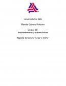 Emprendimiento y sustentabilidad Reporte de lectura “Crear o morir”