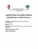 LABORATORIO DE QUIMICA BASICA. REPORTE DE LA PRACTICA No. 1