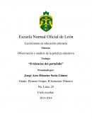 Observación y análisis de la práctica educativa. Trabajo: “Evidencias del portafolio”
