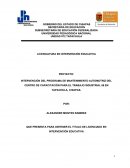 PROYECTO: INTERVENCIÓN DEL PROGRAMA DE MANTENIMIENTO AUTOMOTRIZ DEL CENTRO DE CAPACITACIÓN PARA EL TRABAJO INDUSTRIAL 86 EN TAPACHULA, CHIAPAS