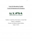 Costo De Mercaderia Vendida Costo De Importacion De Productos