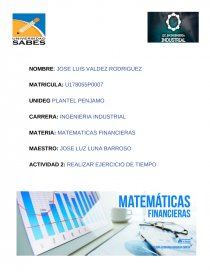 MATERIA: MATEMATICAS FINANCIERAS. Página 1