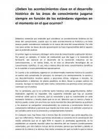 ¿Deben los acontecimientos clave en el desarrollo histórico de las áreas de conocimiento juzgarse siempre en función de los estándares vigentes en el momento en el que ocurren?. Página 1