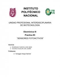 Practica #3 “SENSORES FOTOACTIVOS”. Página 1