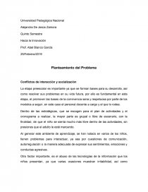 Planteamiento del problema. Conflictos de interacción y socialización. Página 1