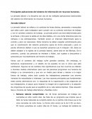 Principales aplicaciones al sistema de informacion de recursos humanos