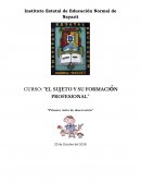 CURSO: “EL SUJETO Y SU FORMACIóN PROFESIONAL”