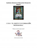 CURSO: “EL SUJETO Y SU FORMACIóN PROFESIONAL”