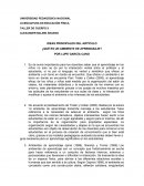 IDEAS PRINCIPALES DEL ARTÍCULO ¿QUÉ ES UN AMBIENTE DE APRENDIZAJE?