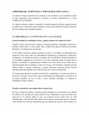 APRENDIZAJE, ENSEÑANZA Y PSICOLOGIA EDUCATIVA