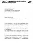 Reporte de lectura sobre el texto: La calidad de la educación Ejes para su definición y evaluación