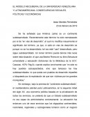 El modelo neoliberal de la universidad venezolana y latinoamericana consecuencias sociales, políticas y económicas