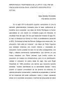 Importancia y pertinencia de la UPT y del PNF en Psicología Social