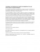 Actividades o procedimientos que realizan los trabajadores en los que existe contacto con agentes biológicos
