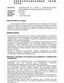 CONSTRUCCION DE CASETA E INSTALACION GRUPO ELECTROGENO ESTADIO MUNICIPAL DE CHOLCHOL