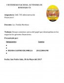 Ensayo comentar acerca del papel que desempeñan en los negocios los gerentes financiero