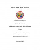 REPORTE DE PRACTICA #4 IDENTIFICACION DE METALES POR ENSAYE A LA FLAMA