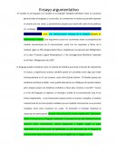 Ensayo argumentativo. Sobre el lenguaje