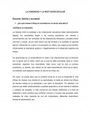 LA COMUNIDAD Y LA INSTITUCIÓN ESCOLAR