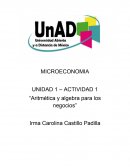 Microeconomia Ativida “Aritmética y algebra para los negocios”