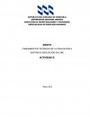 FUNDAMENTOS TEÓRICOS DE LA EDUCACIÓN A DISTANCIA EDUCACIÓN ON LINE