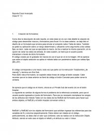 Сreación de código para desarrollar macros y formularios para Excel. Página 1