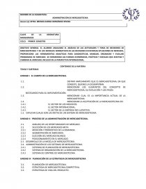 PROGRAMA ADMINISTRACION DE LA MERCADOTECNIA. Página 1