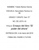 Ensayo del libro “El poder del ahora”