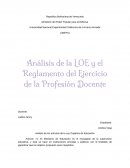 Análisis de la LOE y el Reglamento del Ejercicio de la Profesión Docente