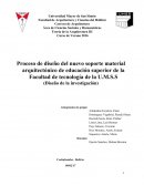¿Cuáles son las características contemporáneas del proceso de diseño del nuevo soporte material arquitectónico de educación superior de la Facultad de tecnología de la U.M.S.S.?