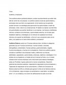 Auditoria y Evaluacion