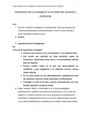 Importancia de la investigación en el desarrollo personal y profesional