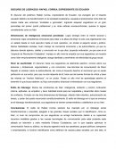 DISCURSO DE LIDERAZGO: RAFAEL CORREA, EXPRESIDENTE DE ECUADOR