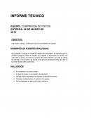INFORME TECNICO EQUIPO: COMPRESOR DE PISTON