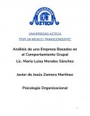 Análisis de una Empresa Basados en el Comportamiento Grupal