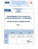 PROCEDIMIENTO DE CALIDAD DE EXCAVACION MANUAL Y CON EQUIPO
