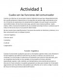 Actividad 1 Cuales son las funciones del comunicador