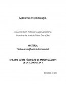 ENSAYO SOBRE TÉCNICAS DE MODIFICACIÓN DE LA CONDUCTA