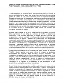 LA IMPORTANCIA DE LA AUDITORIA INTERNA EN LA ECONOMIA FE UN PAIS UTILIZANDO COML HERRAMIENTA LA PYMES
