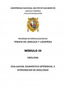 EVALUACION, DIAGNÓSTICO DIFERENCIAL E INTERVENCION DE DISGLOSIAS