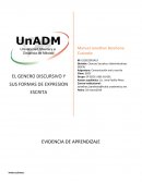 EL GENERO DISCURSIVO Y SUS FORMAS DE EXPRESION ESCRITA