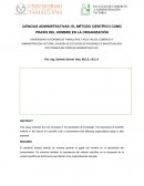 Ensayo EL MÉTODO CIENTÍFICO COMO PRAXIS DEL HOMBRE EN LA ORGANIZACIÓN