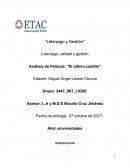Liderazgo, calidad y gestión Análisis de Película: "El último castillo”