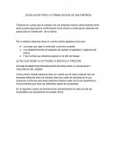 LEGISLACION PARA LA FORMALIZACION DE UNA EMPRESA