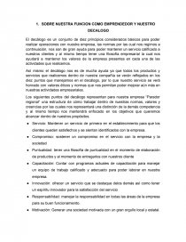 SOBRE NUESTRA FUNCION COMO EMPRENDEDOR Y NUESTRO DECALOGO. Página 1